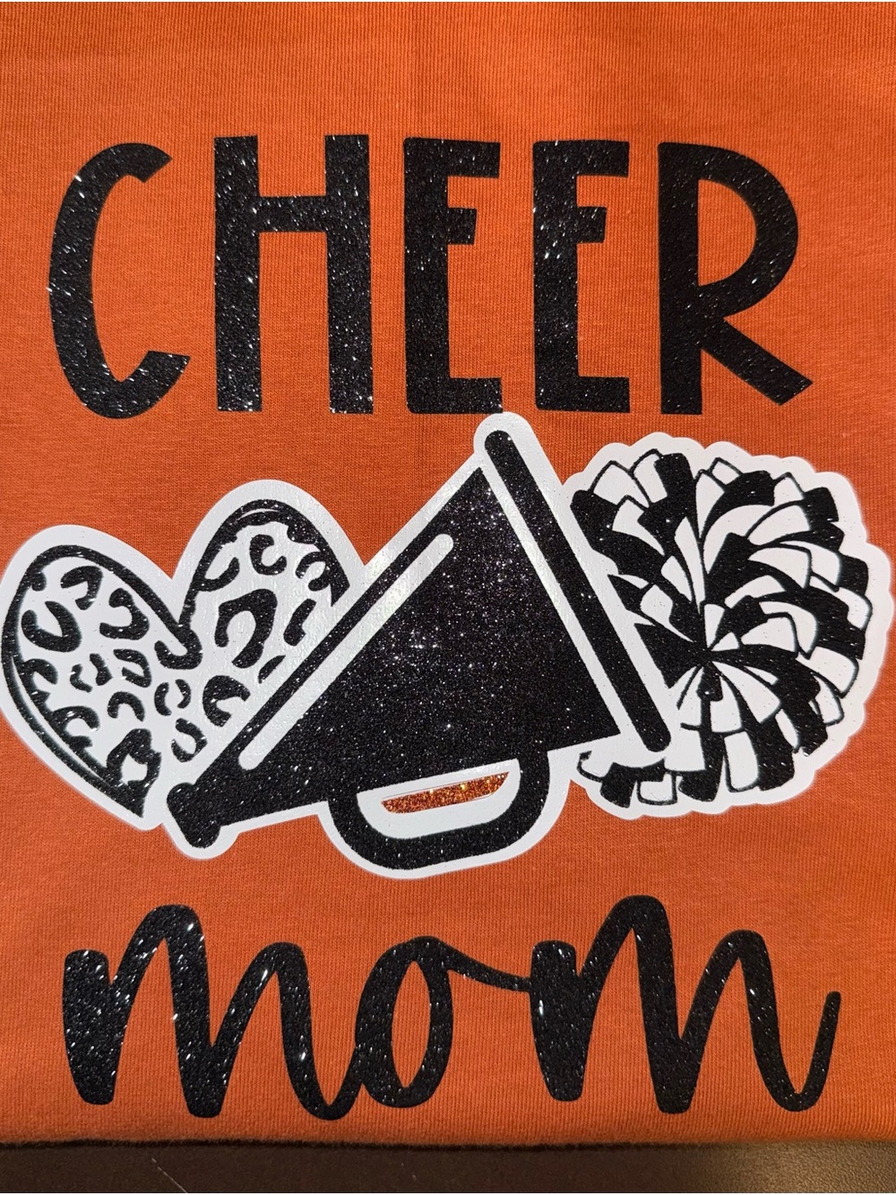 Custom Glitter Cheer Mom Graphic Tee